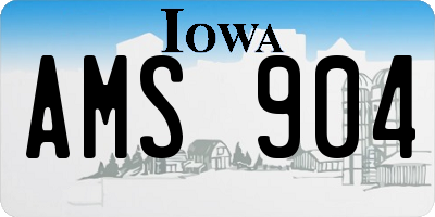 IA license plate AMS904