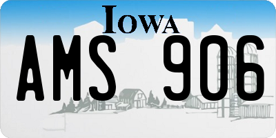 IA license plate AMS906