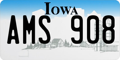 IA license plate AMS908