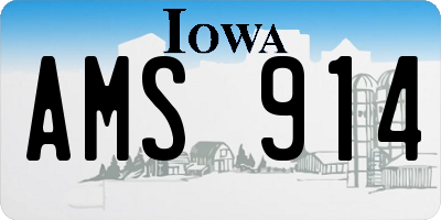 IA license plate AMS914