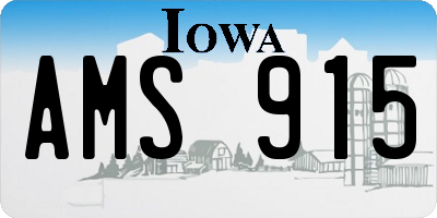 IA license plate AMS915