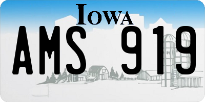 IA license plate AMS919