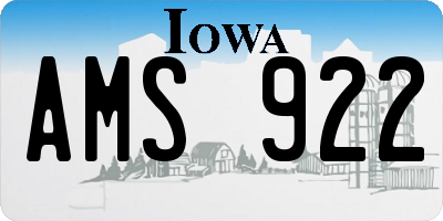 IA license plate AMS922