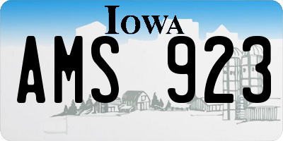 IA license plate AMS923