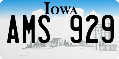 IA license plate AMS929