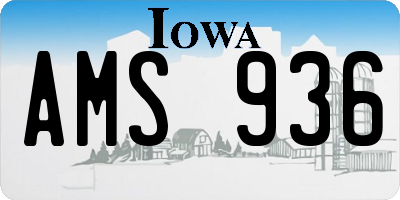 IA license plate AMS936