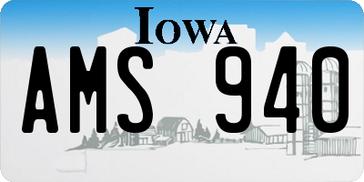 IA license plate AMS940