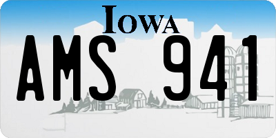 IA license plate AMS941