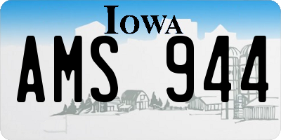IA license plate AMS944