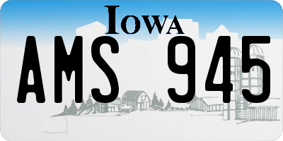 IA license plate AMS945