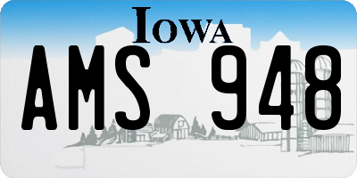 IA license plate AMS948
