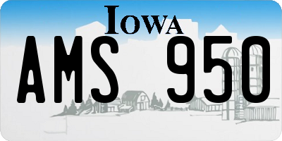 IA license plate AMS950