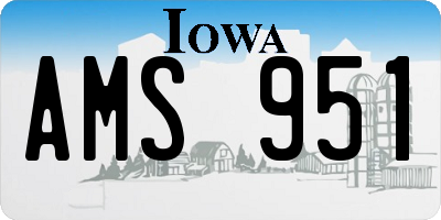 IA license plate AMS951