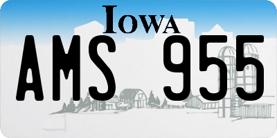 IA license plate AMS955