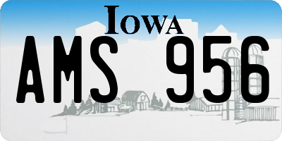 IA license plate AMS956