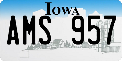 IA license plate AMS957