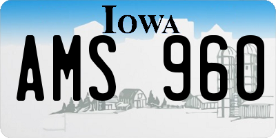 IA license plate AMS960