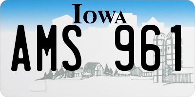 IA license plate AMS961