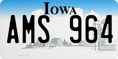 IA license plate AMS964