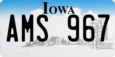 IA license plate AMS967
