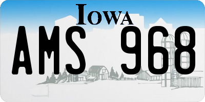 IA license plate AMS968