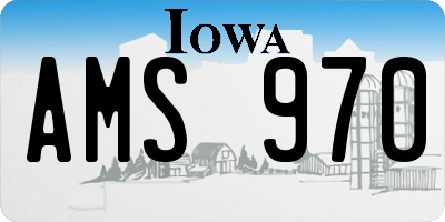 IA license plate AMS970