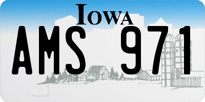 IA license plate AMS971