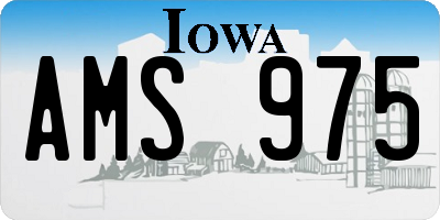IA license plate AMS975