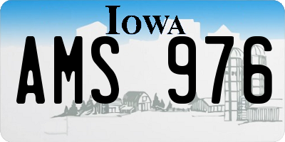 IA license plate AMS976