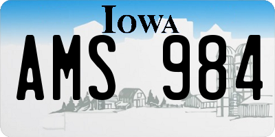 IA license plate AMS984