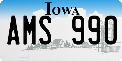 IA license plate AMS990