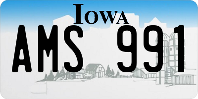 IA license plate AMS991