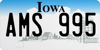 IA license plate AMS995