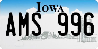 IA license plate AMS996