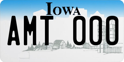 IA license plate AMT000