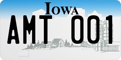 IA license plate AMT001