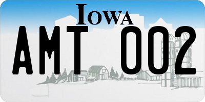 IA license plate AMT002