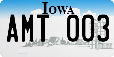 IA license plate AMT003
