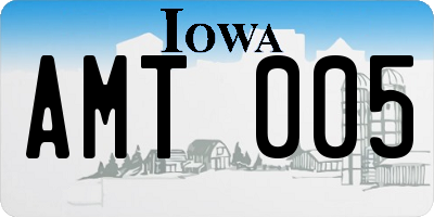 IA license plate AMT005
