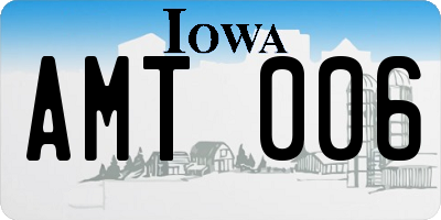 IA license plate AMT006