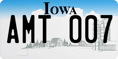 IA license plate AMT007