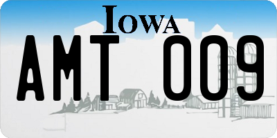 IA license plate AMT009