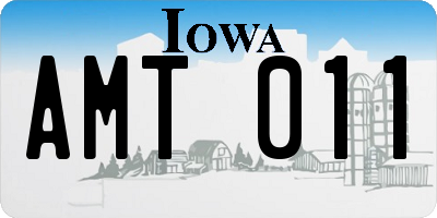 IA license plate AMT011