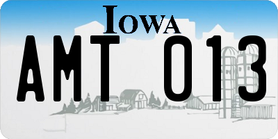 IA license plate AMT013