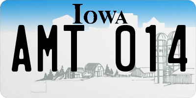 IA license plate AMT014