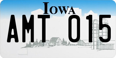 IA license plate AMT015