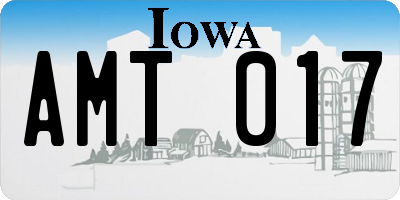 IA license plate AMT017