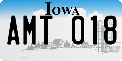 IA license plate AMT018