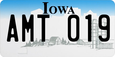 IA license plate AMT019