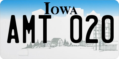 IA license plate AMT020